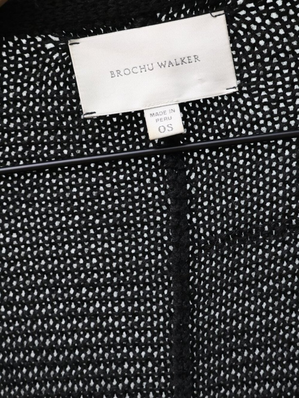 Brochu Walker Alpaca Wool Blend City Cardigan Black One Size Oversized Knit - Picture 4 of 4